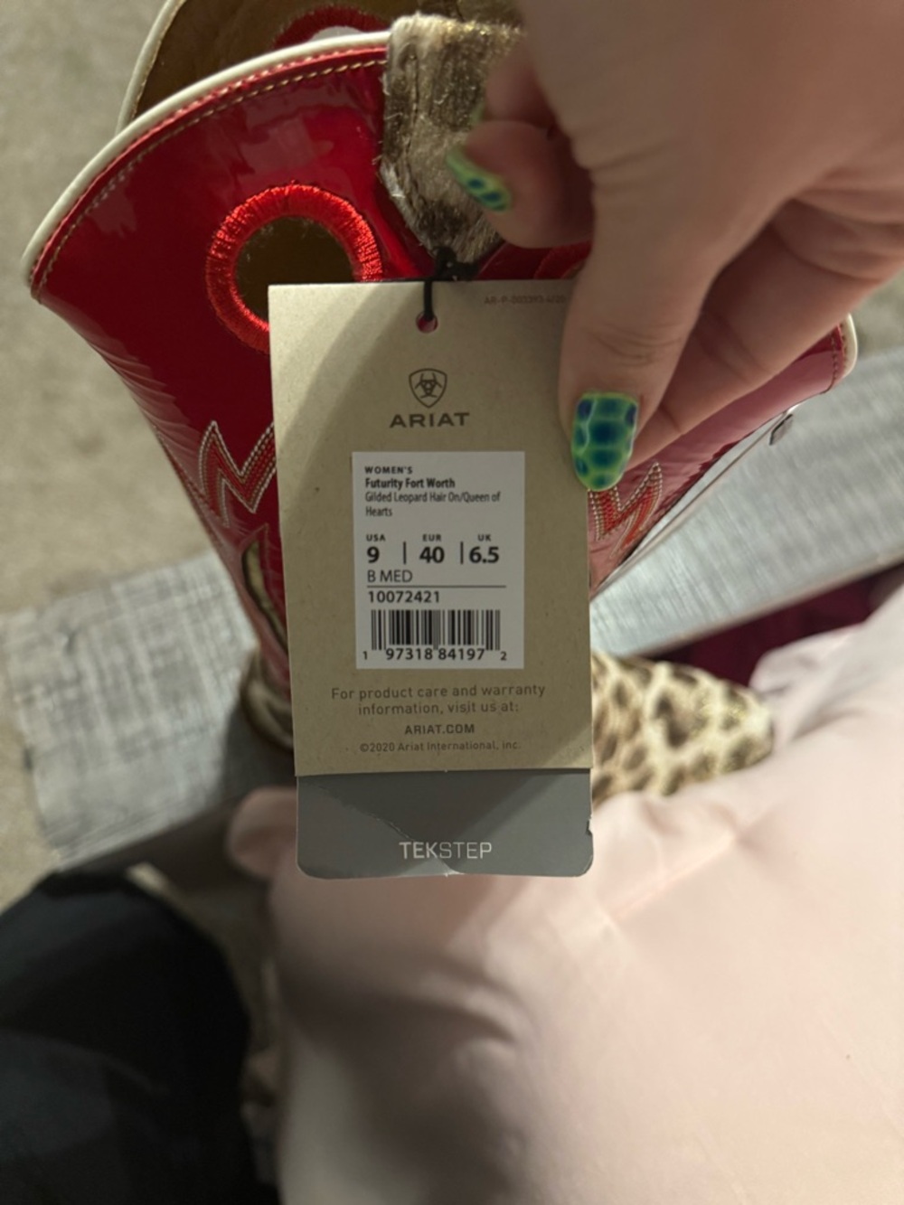 Ariat women’s leopard hair red boots futurity queen of hearts 9b - Picture 6 of 7